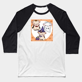 Three Halloween Cows Baseball T-Shirt